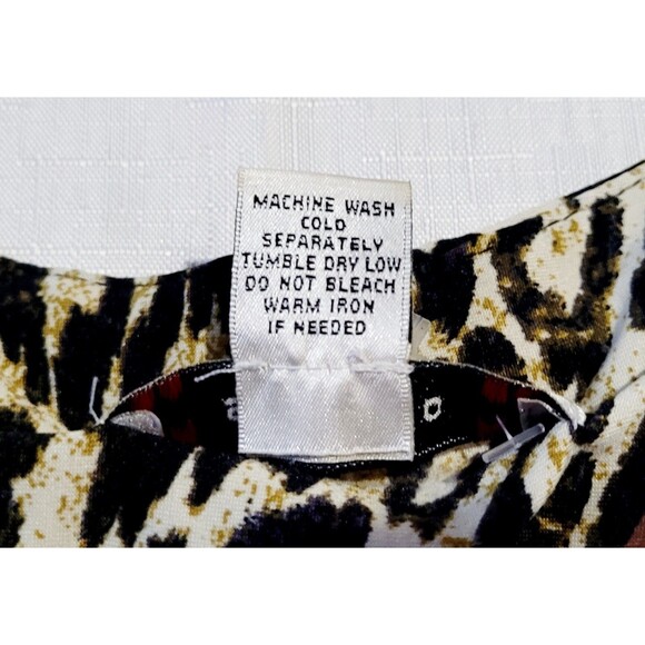AA Studio Women’s Size M Petite Leopard Print Stretch Dress 3/4 Sleeves - Picture 6 of 7